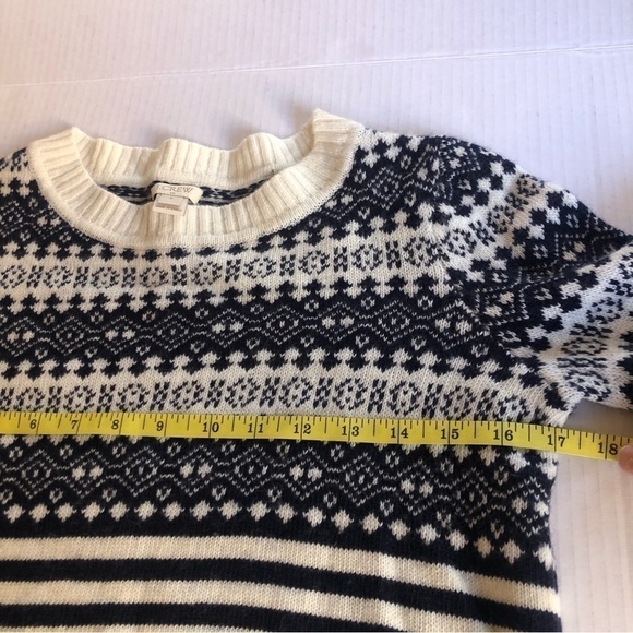 J.Crew Factory Merino Wool Blend Fair Isle Striped Sweater Size S - Picture 8 of 9
